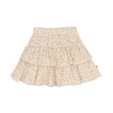 Ruffled Skirt Beige Leopard Muslin