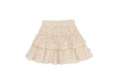 Ruffled Skirt Beige Leopard Muslin