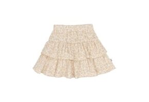 Ruffled Skirt Beige Leopard Muslin