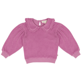 Balloon Collar Sweater Violet Terry Cotton