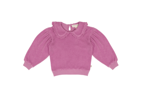 Balloon Collar Sweater Violet Terry Cotton