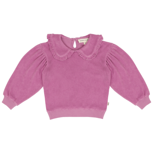 Balloon Collar Sweater Violet Terry Cotton