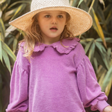 Balloon Collar Sweater Violet Terry Cotton