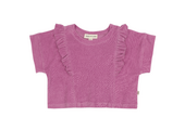 Relaxed Ruffled Tee Violet Terry Cotton