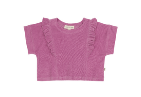 Relaxed Ruffled Tee Violet Terry Cotton