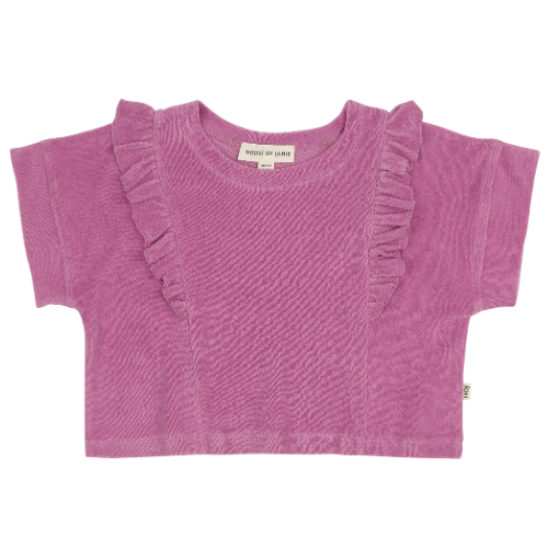 Relaxed Ruffled Tee Violet Terry Cotton