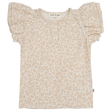 Butterfly Top Beige Leopard Muslin