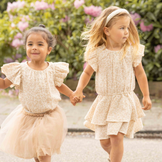 Butterfly Top Beige Leopard Muslin