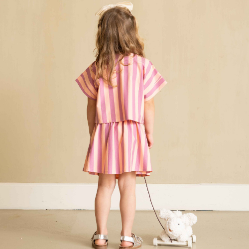 Smocked Skirt Violet Bellini Stripes