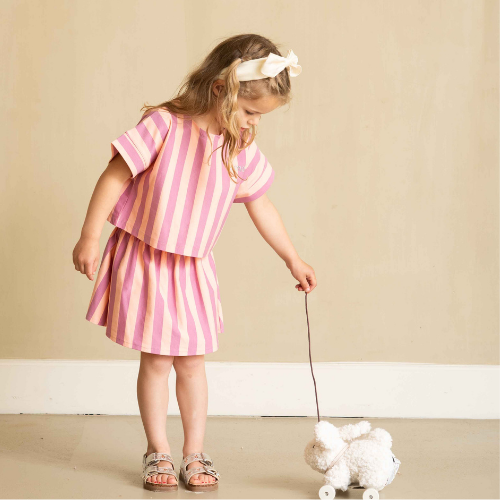 Smocked Skirt Violet Bellini Stripes