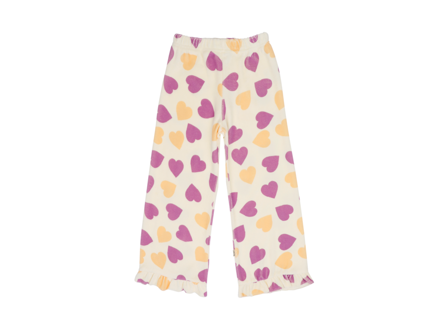 Classic Ruffled Pants Happy Hearts (Terry Cotton)