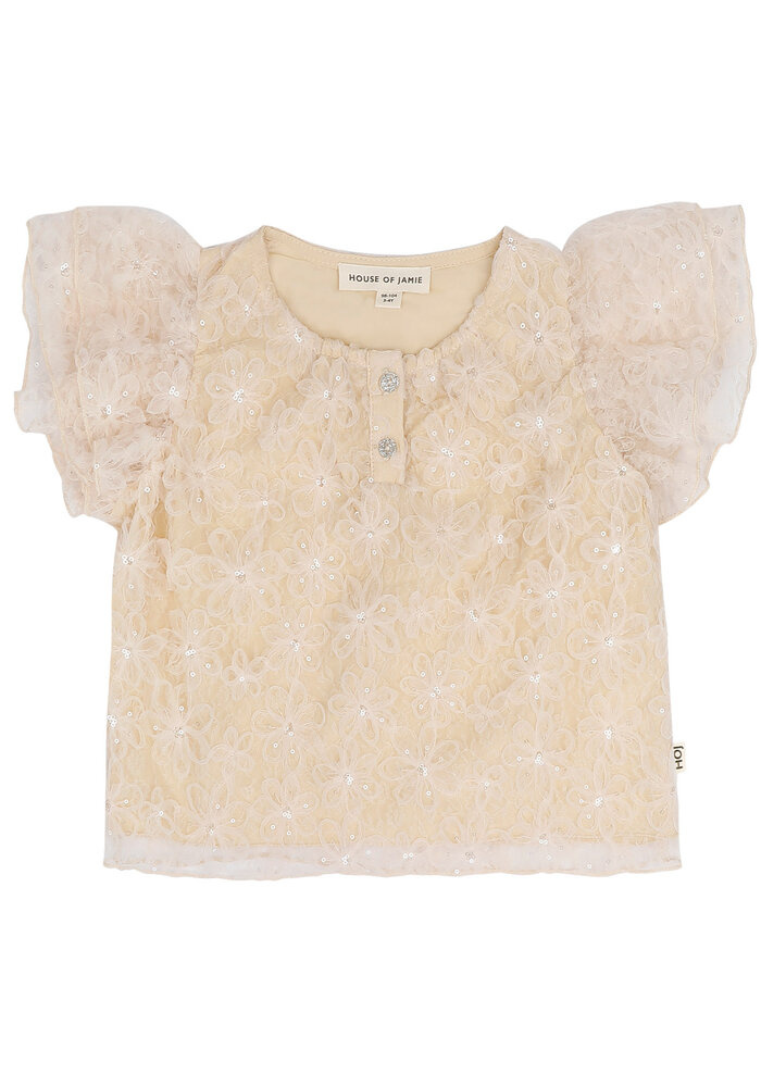Dreamy Butterfly Top Daisy Ivory Tulle Mesh
