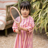 Balloon High Waist Dress Violet Bellini Stripes