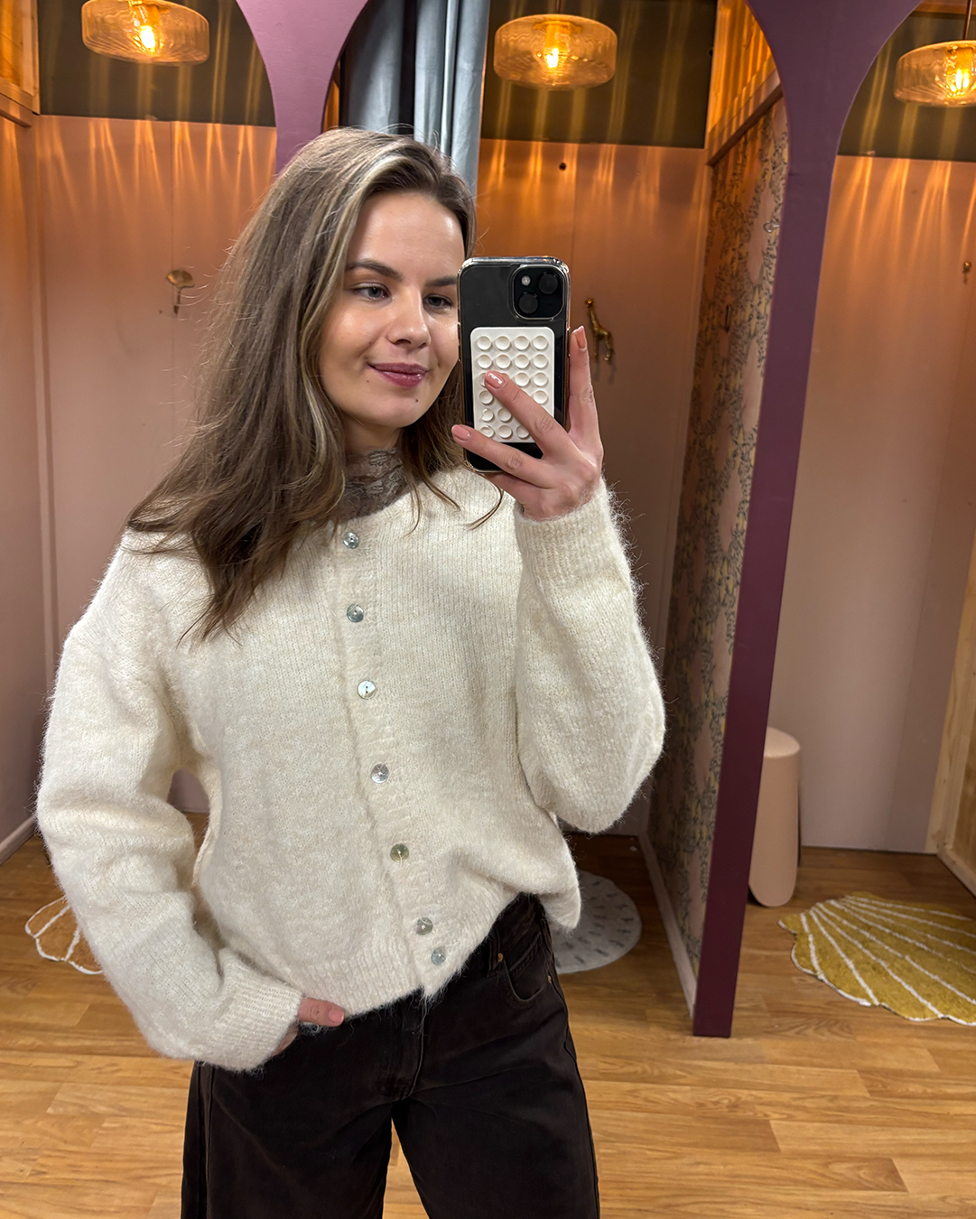 Vest Beau knoopjes beige