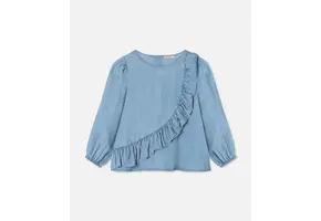 Helene Ls Blouse Medium Denim Blue