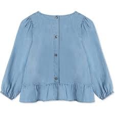 Helene Ls Blouse Medium Denim Blue