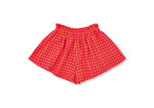 Ruffle Short Check Red