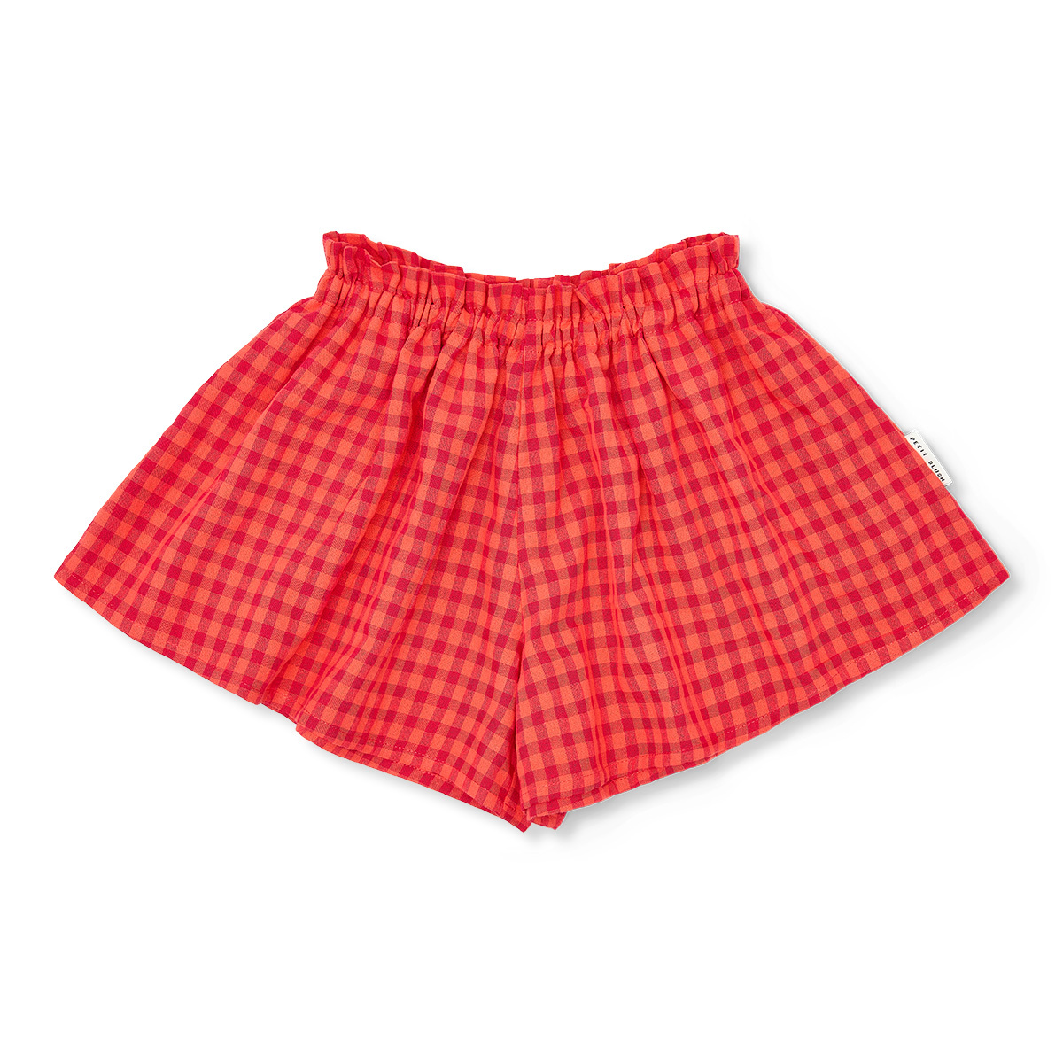 Ruffle Short Check Red