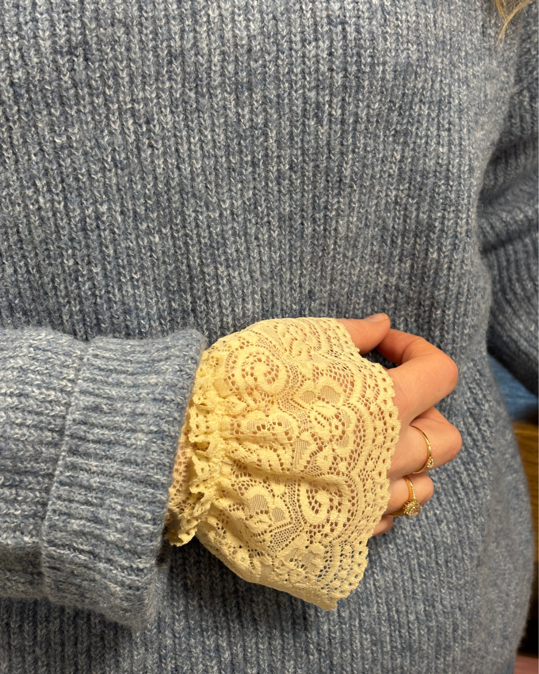 Kanten Mouw manchetten Lou Beige