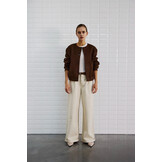 WBLFREYA VEGAN SUEDE BOMBER SQUIRREL BROWN