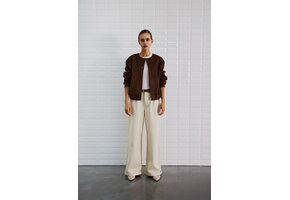 WBLFREYA VEGAN SUEDE BOMBER SQUIRREL BROWN