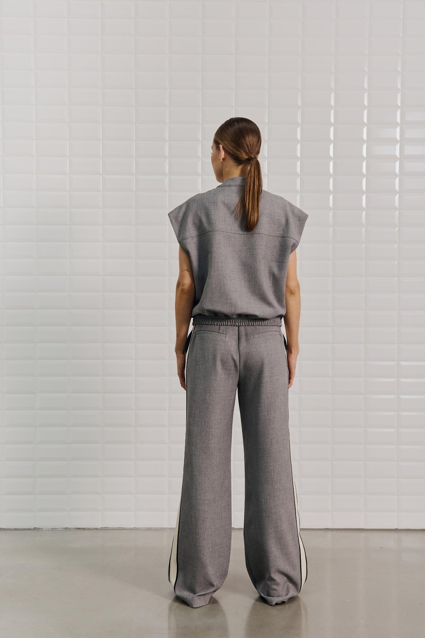 WBLMARINA TAILORED WAISTCOAT MID GREY MEL