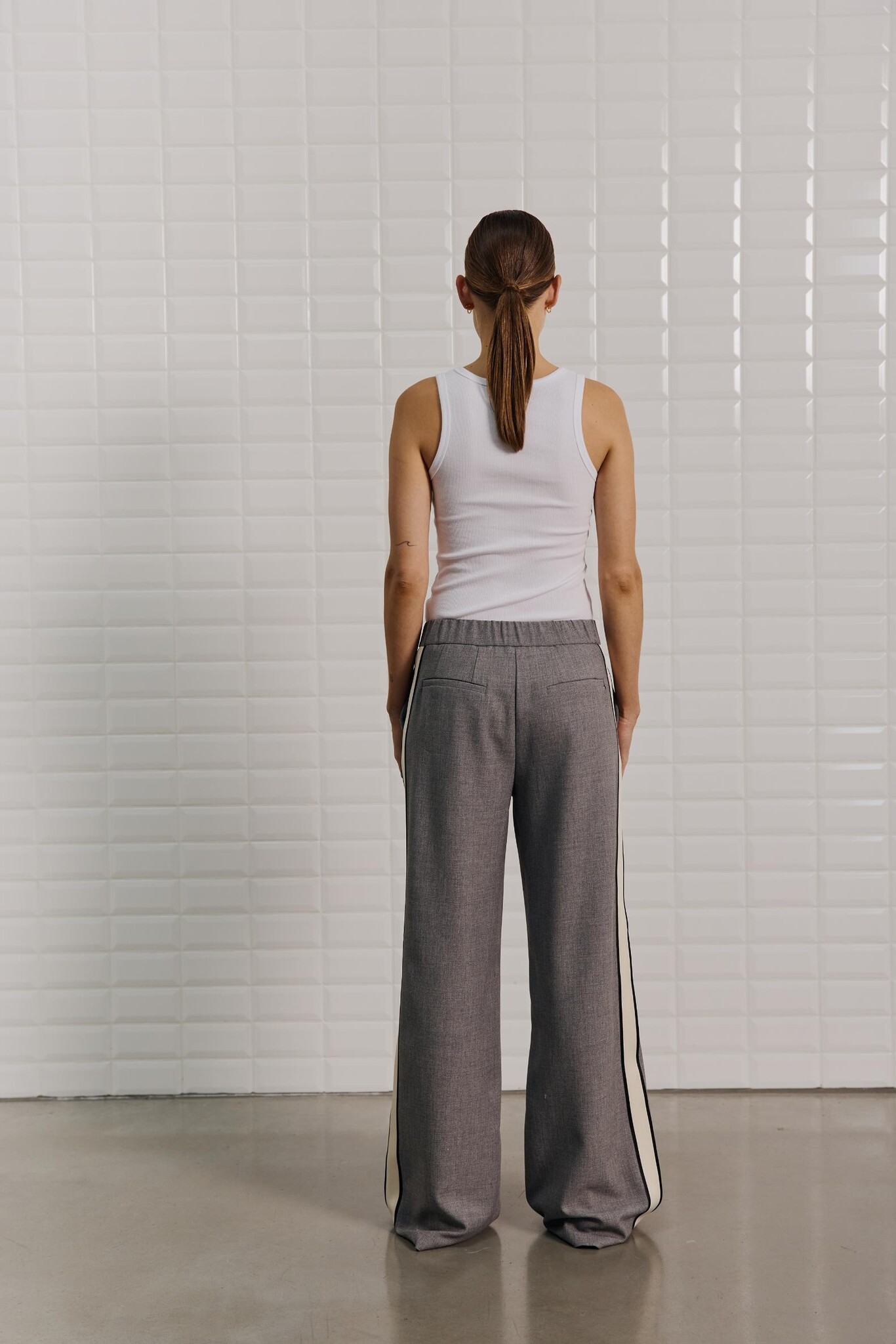 WBLMARINA TAILORED PANT MID GREY MELANGE