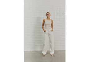 WBLPEYTON GALA MW BARREL PANT WHITE