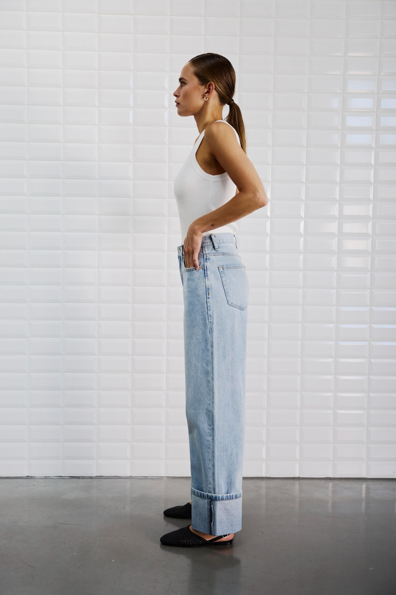 WBHAZEL HW TURN UP JEANS