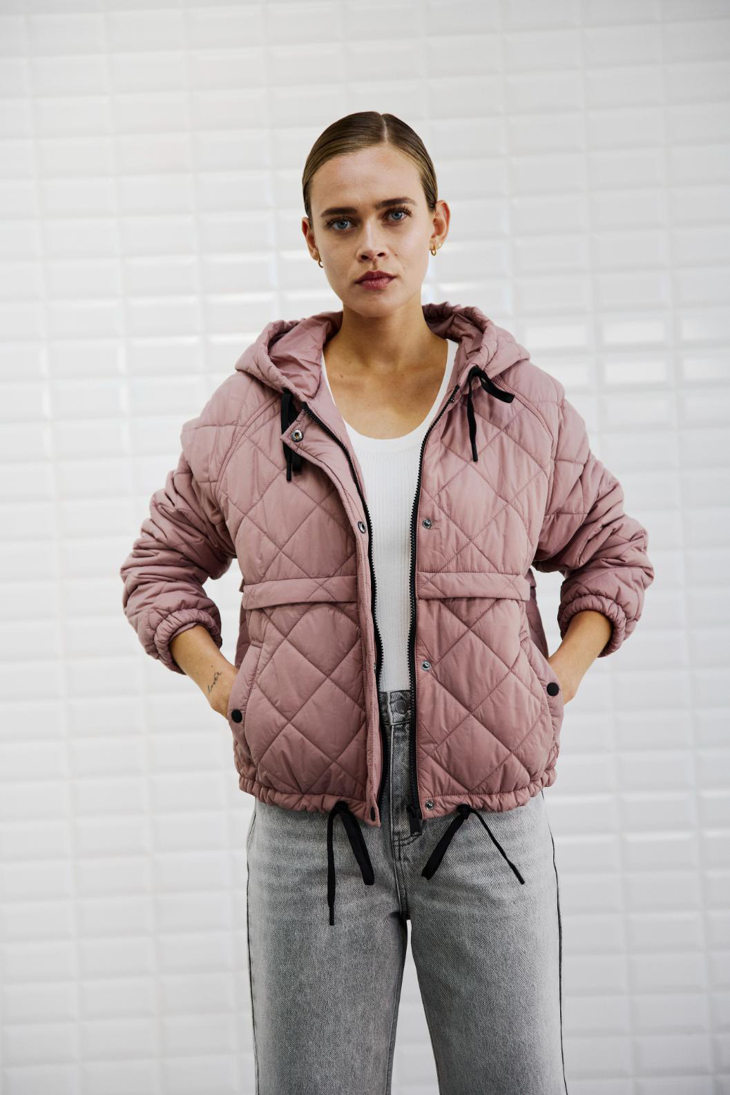 WBLASTRID Quilted Jacket Soft Pink