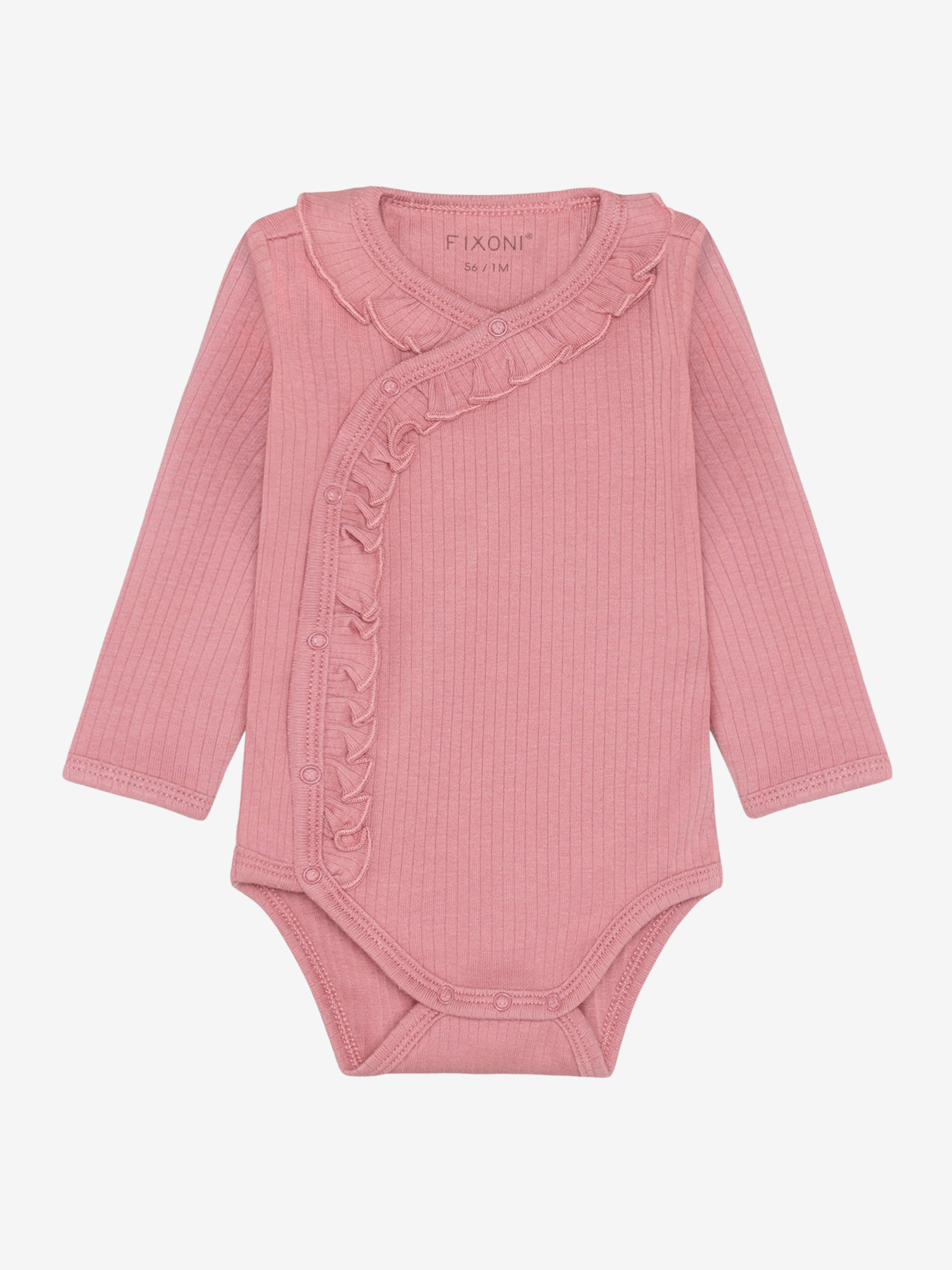 Wrap Body LS Rib Dusty Rose
