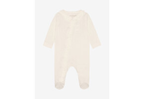 Romper LS Pointelle Eggnog Sand