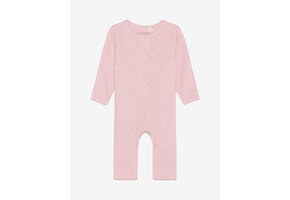 Rompers LS Melange Rib Bleached Mauve Melange Pink