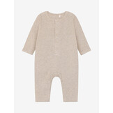 Rompers LS Melange Rib Pure Cashmere Melange Brown