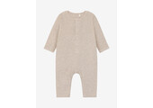 Rompers LS Melange Rib Pure Cashmere Melange Brown