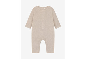 Rompers LS Melange Rib Pure Cashmere Melange Brown
