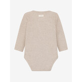 Wrap Body LS Melange Rib Pure Cashmere Melange Brown