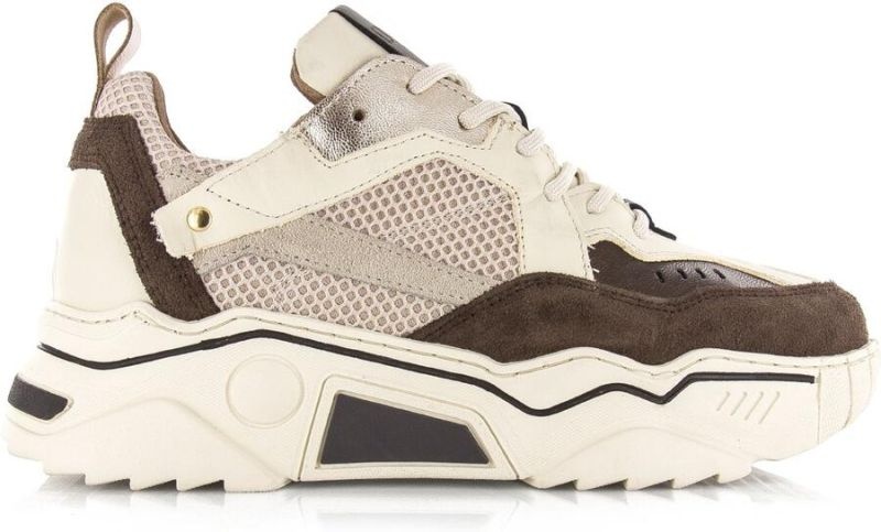 Pluto Leer Combi Off White/Dark Brown