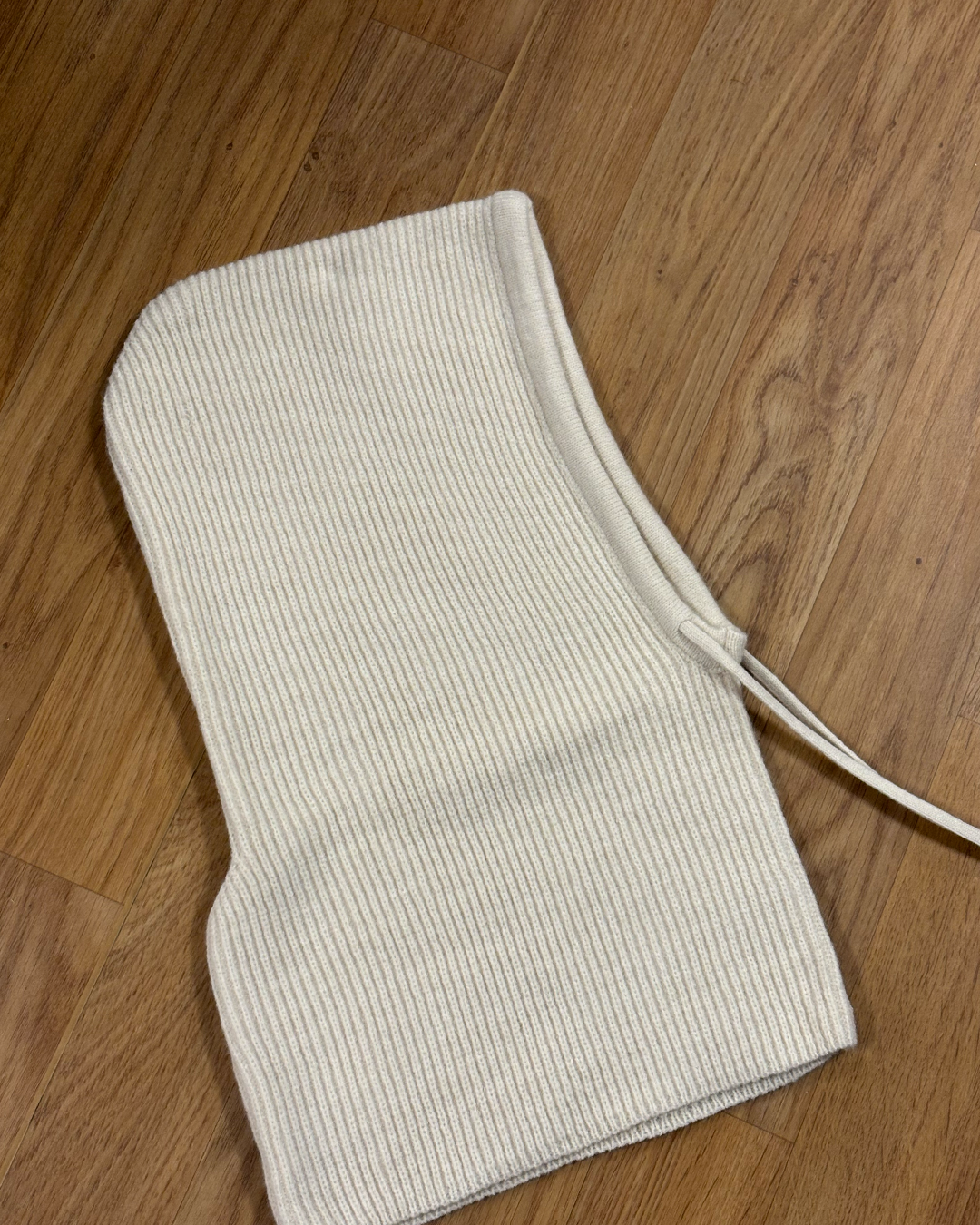 Balaclava beige rib