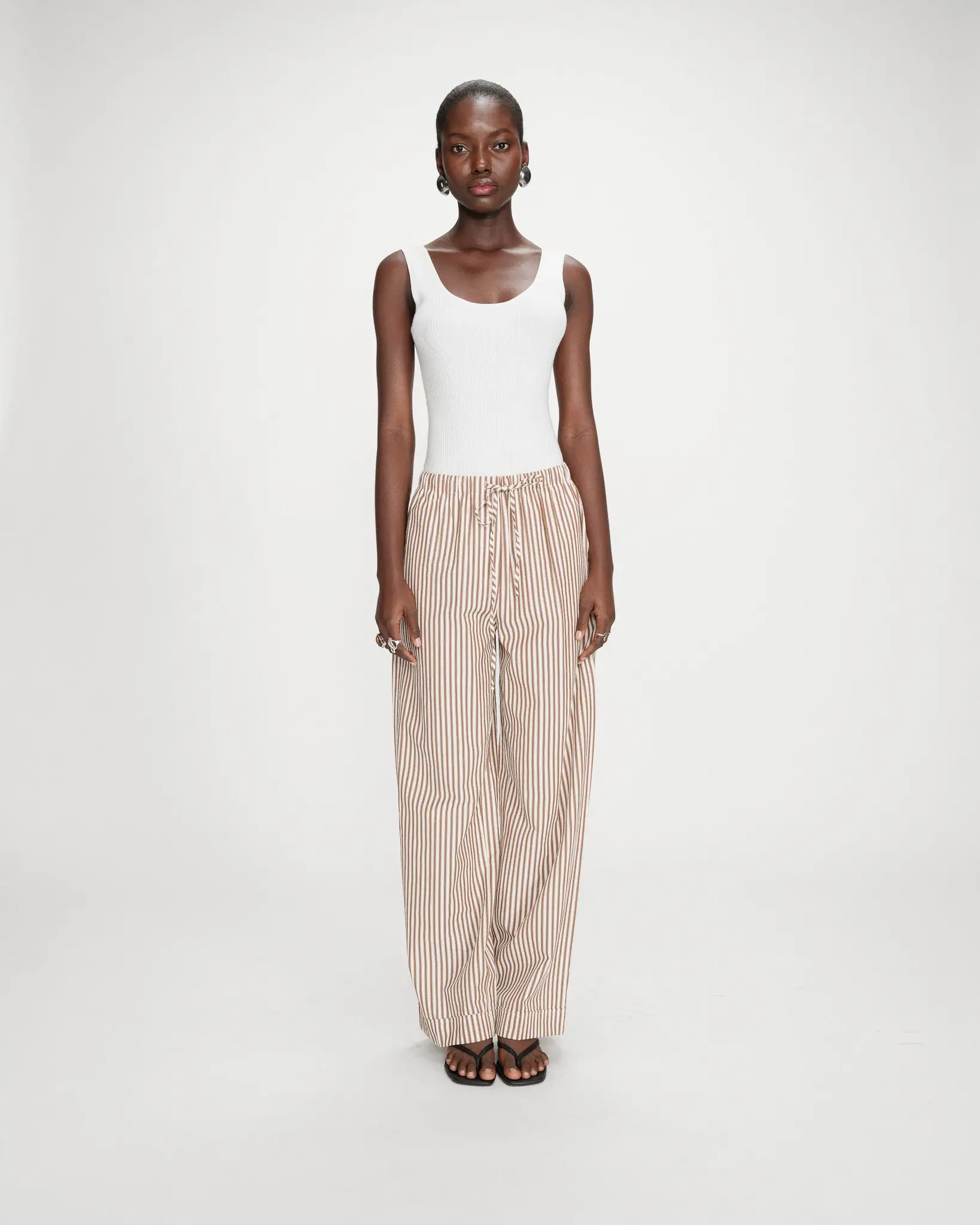 Trousers Striped Mocha
