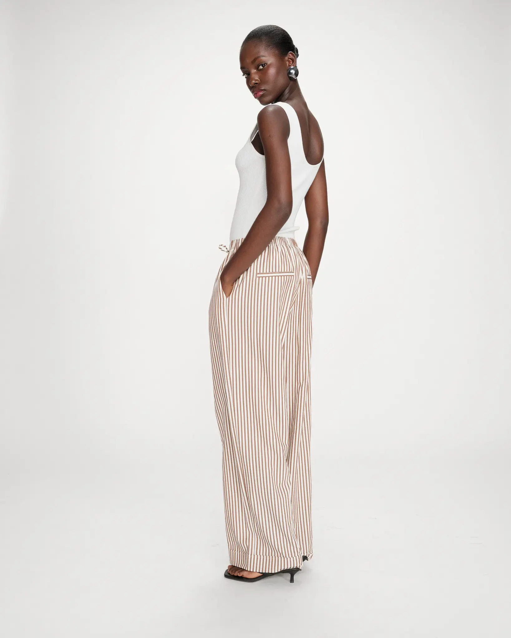 Trousers Striped Mocha