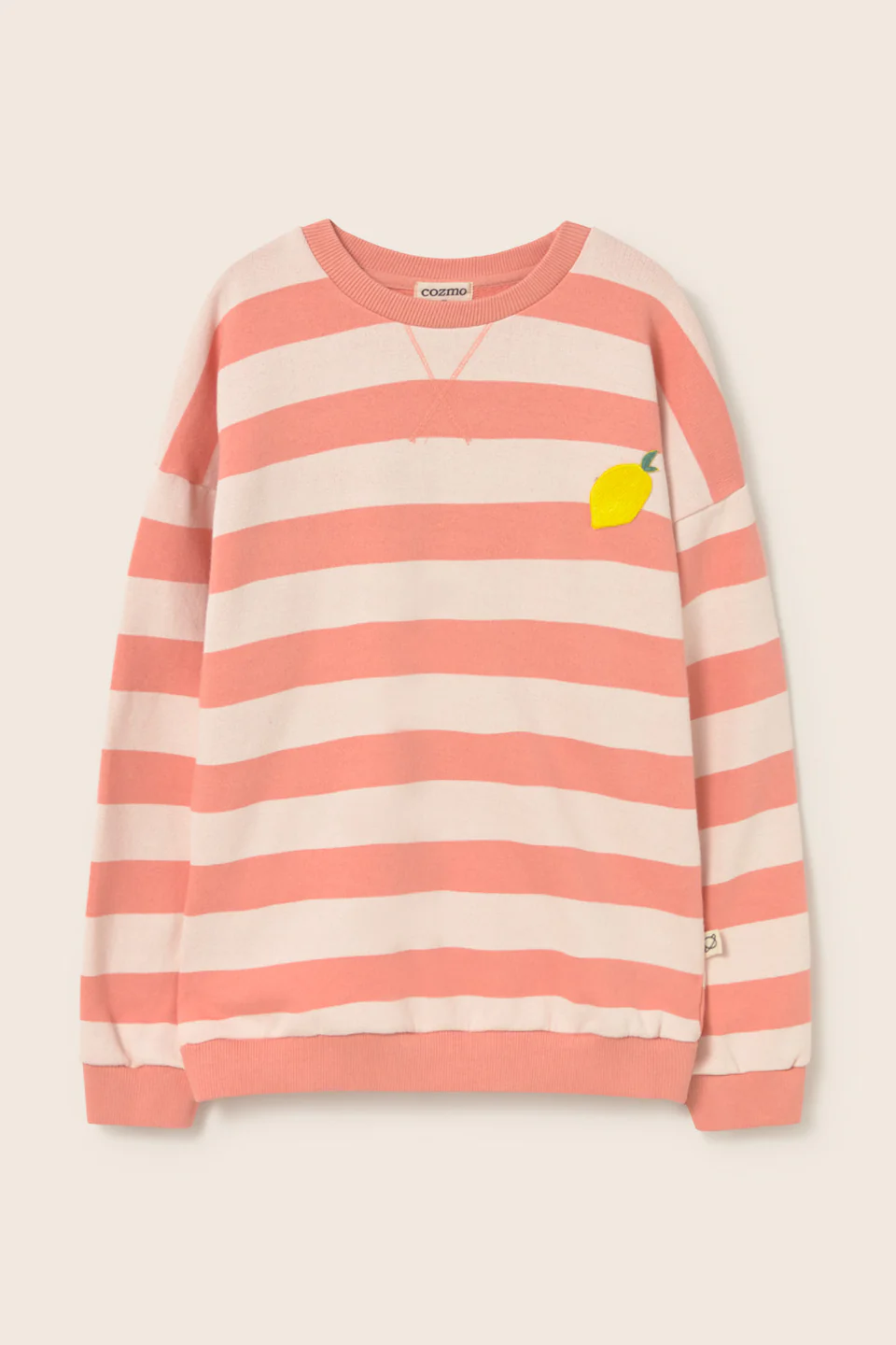 Rose-Striped Cotton Fleece