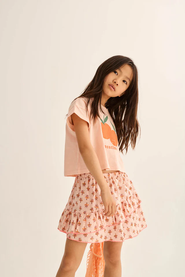 Molly Skirt Cloud Pink Indian Flower Print