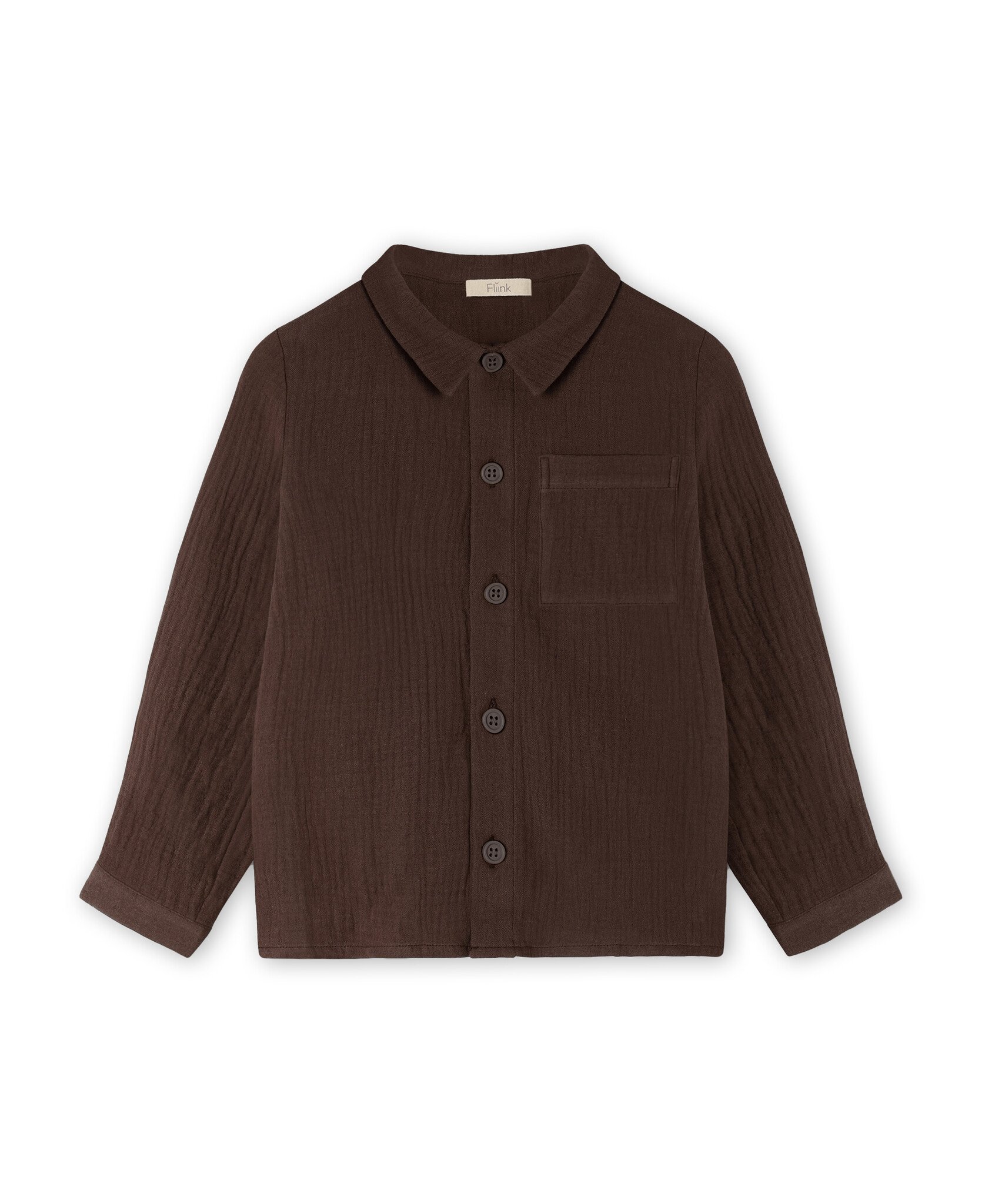 Elmo Ls Shirt Light Woven Coffee Bean