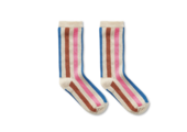 Socks mult stripe pink Sesame