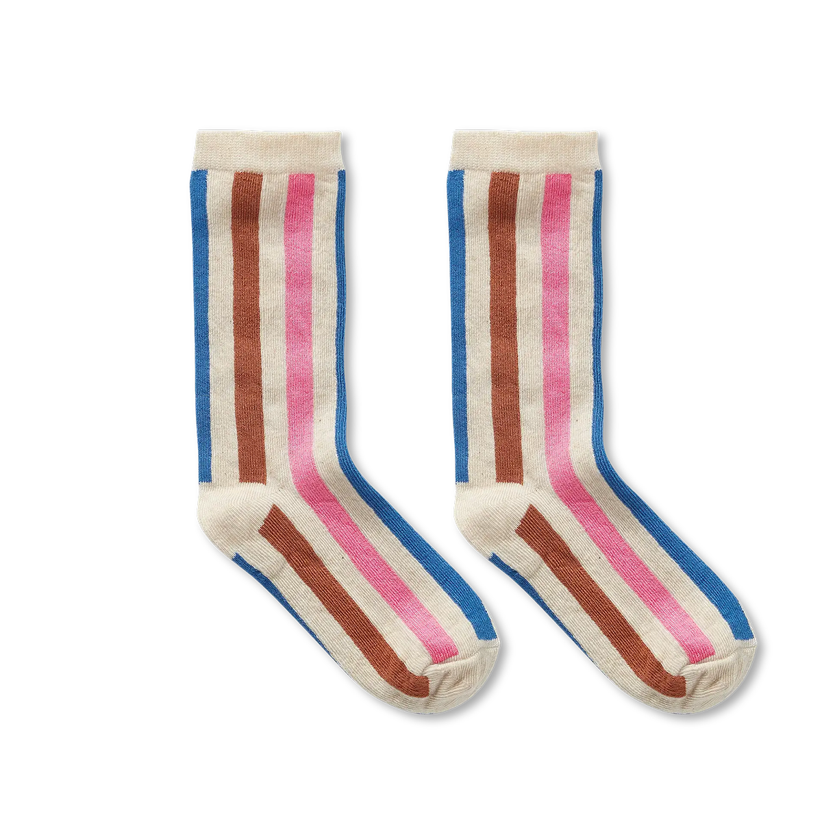 Socks mult stripe pink Sesame