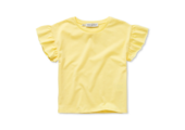 Girls T-shirt Ruffle Sleeve Pastel Yellow