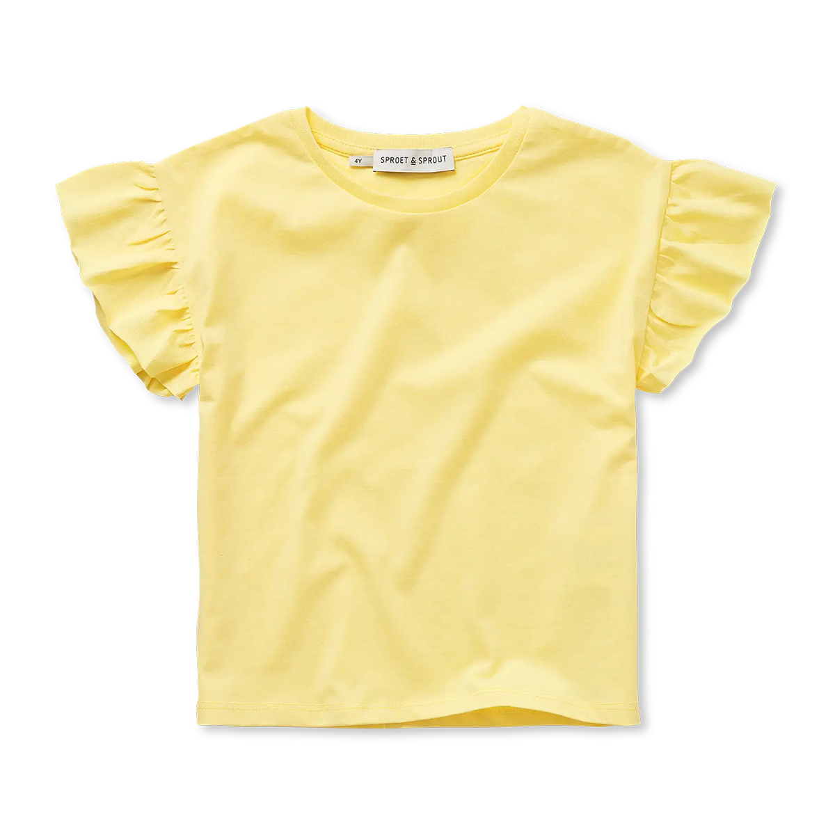 Girls T-shirt Suffle Sleeve Pastel Yellow