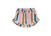 Ruffle Short Multi Colour Stripe Sesame