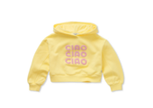 Boxy Hooded Girls Sweatshirt Pastel yellow